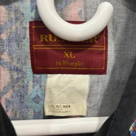 Rustler By Wrangler Vintage Pearl Snap Button Down Shirt Men’s Size XL - Picture 2 of 12